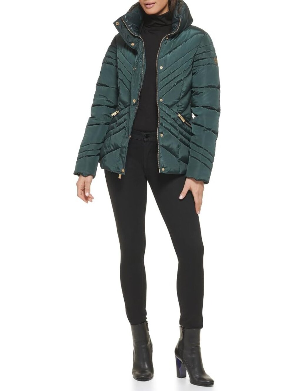 Guess Women Cold Weather Spruce Midweight Imported Polyester Long Puffer Jacket